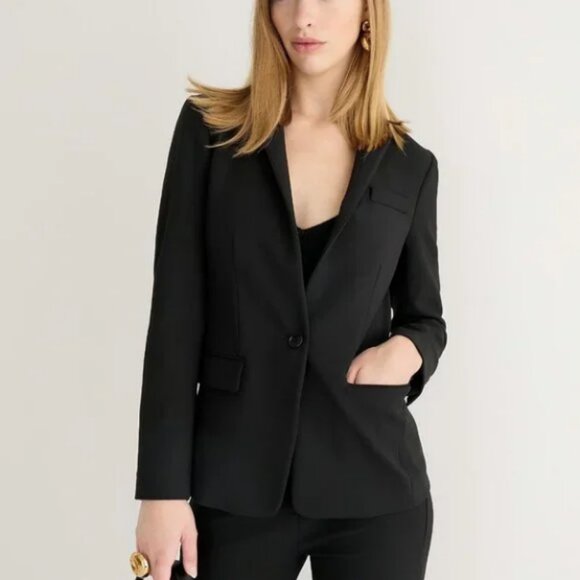 J.CREW Regent Blazer in Four Season Stretch Black 16 Jacket Career Business Work - Picture 13 of 13